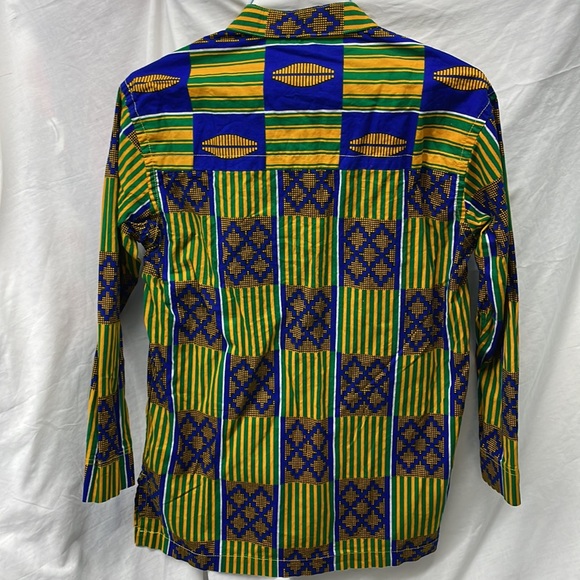 African inspired Kente cloth dashiki 2 piece suit sz M-l - Picture 4 of 8